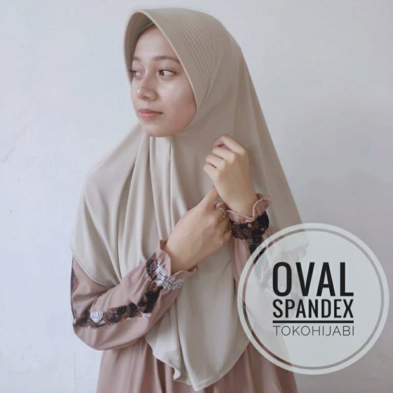 HIJAB INSTAN POLOS MENUTUP DADA OVAL SPANDEK