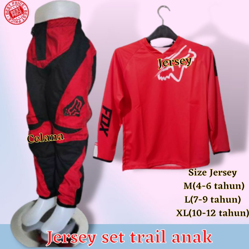 Jersey motor trail motor cross anak/ JERSEY  SETELAN TRAIL ANAK/Paket baju trail cross anak/ Set Set