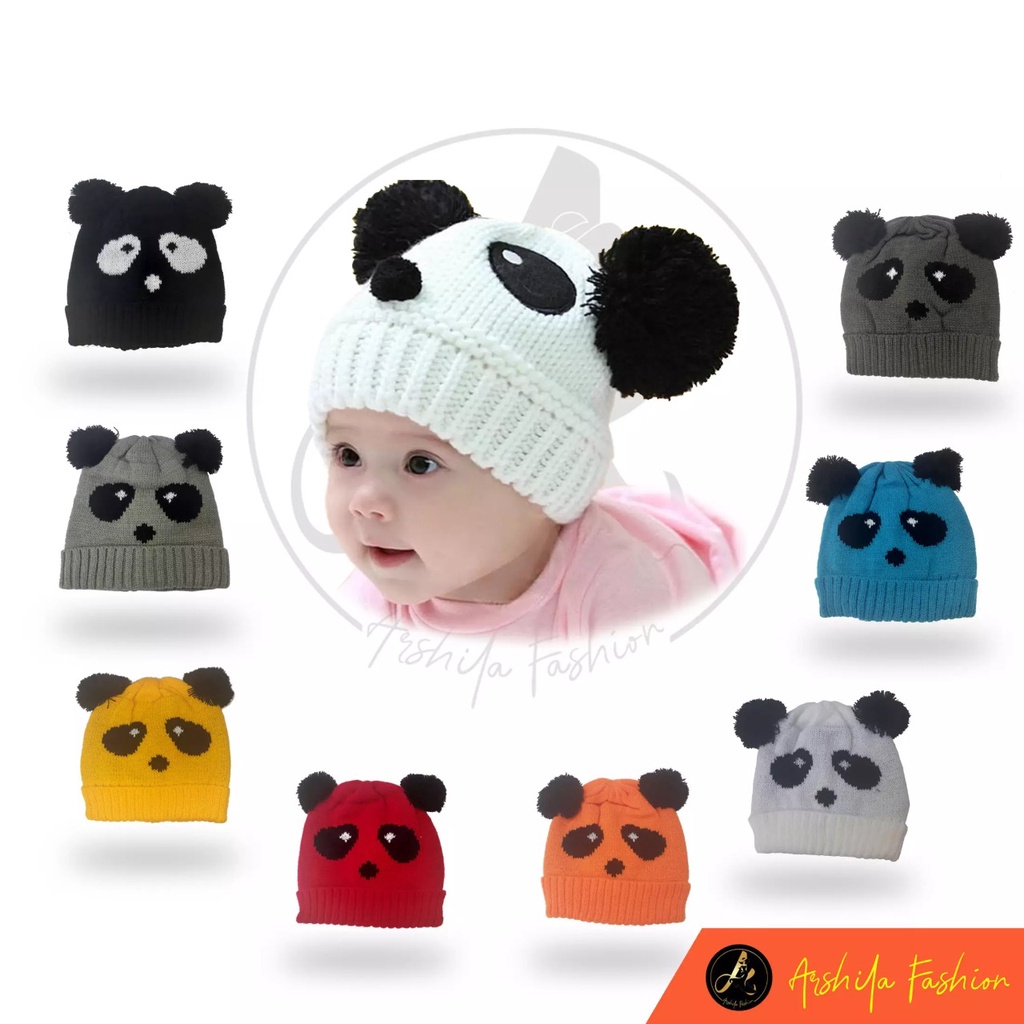 Kupluk Rajut Bayi PANDA