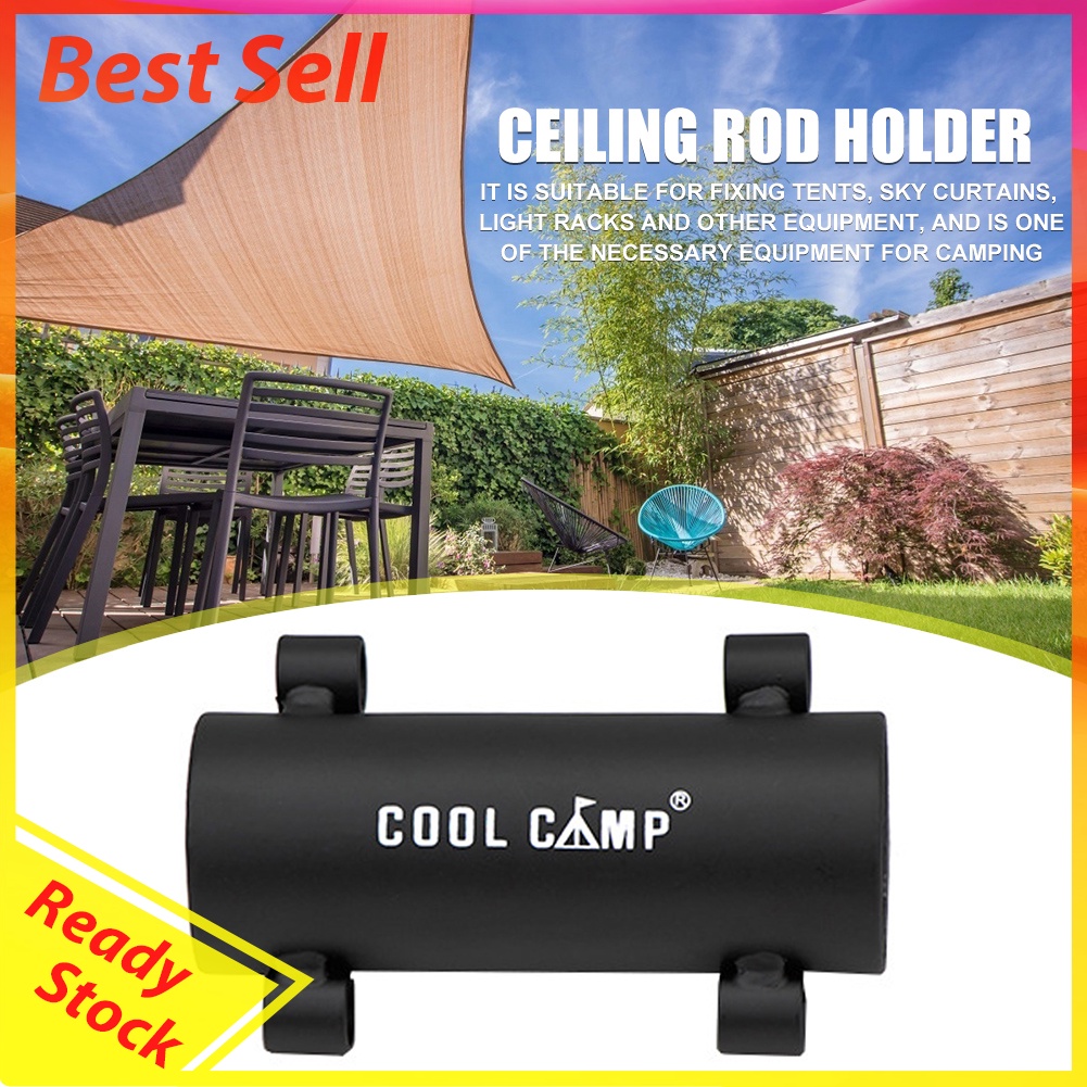 Iron Tent Awning Rod Holder Outdoor Camping Canopy Pole Holder Fixed Tube