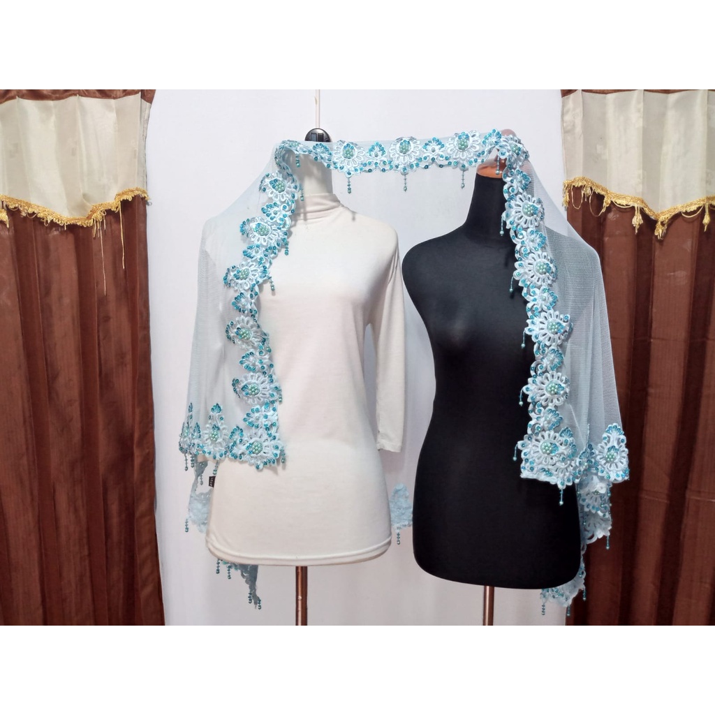 Kerudung Akad Nikah Ijab Kabul Kebaya Bordir