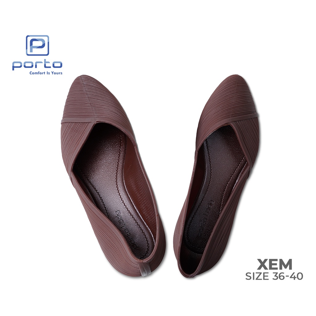 XEM - Porto Lady Flatshoes Sepatu Flat Wanita Terbaru Anti Slip Model Korea Nyaman dan Tahan Lama Poto Lady