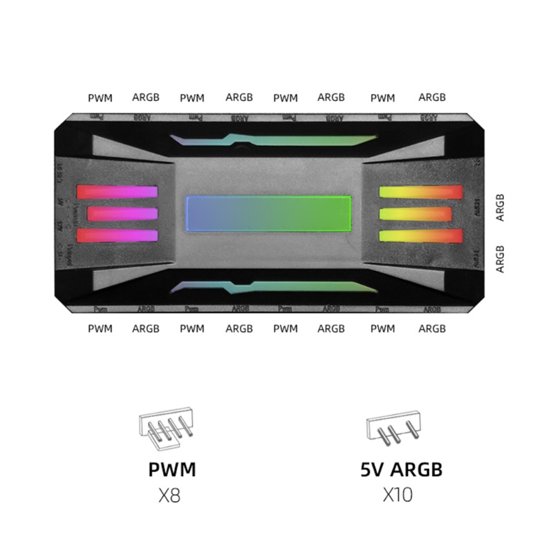 Btsg Intelligent Controller PC Cooling Chassis Silent Fan Hub Untuk COOLMOON ARGB Fan