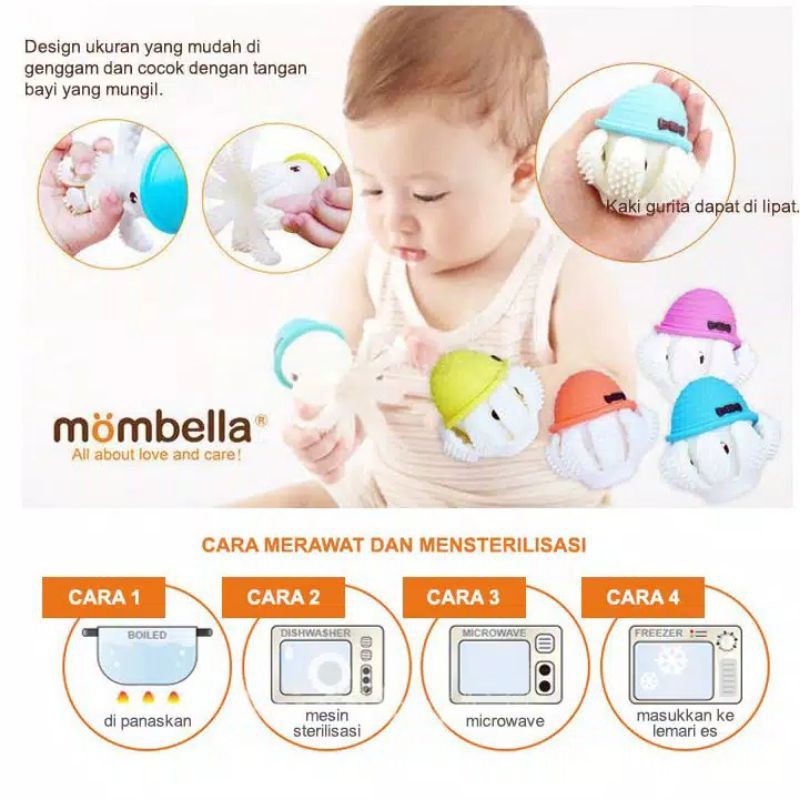 Mombella Squirrel Soothing Apple Tree Octopus Teether Mombella gigitan bayi tupai gurita pohon apel