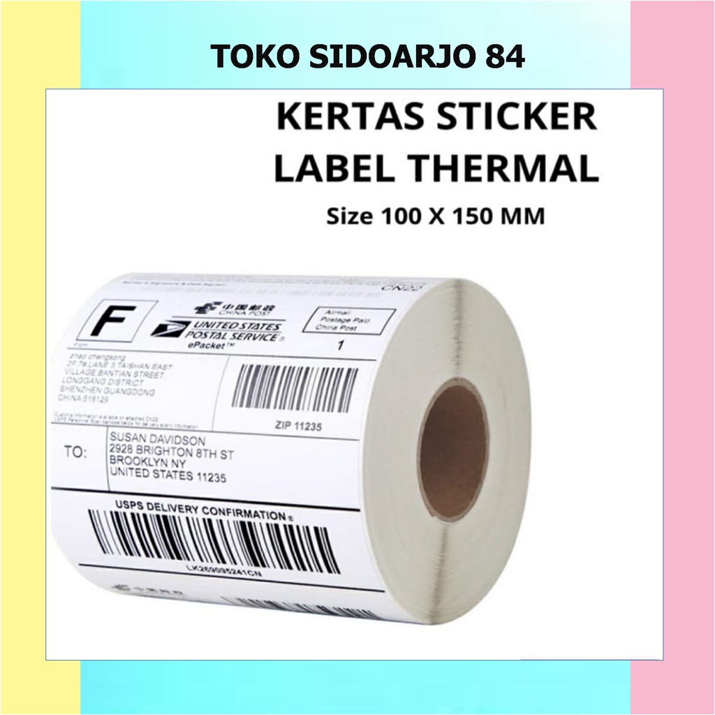 Kertas Thermal Label Barcode 100 x 150 mm ukuran A6 isi 500pcs murah