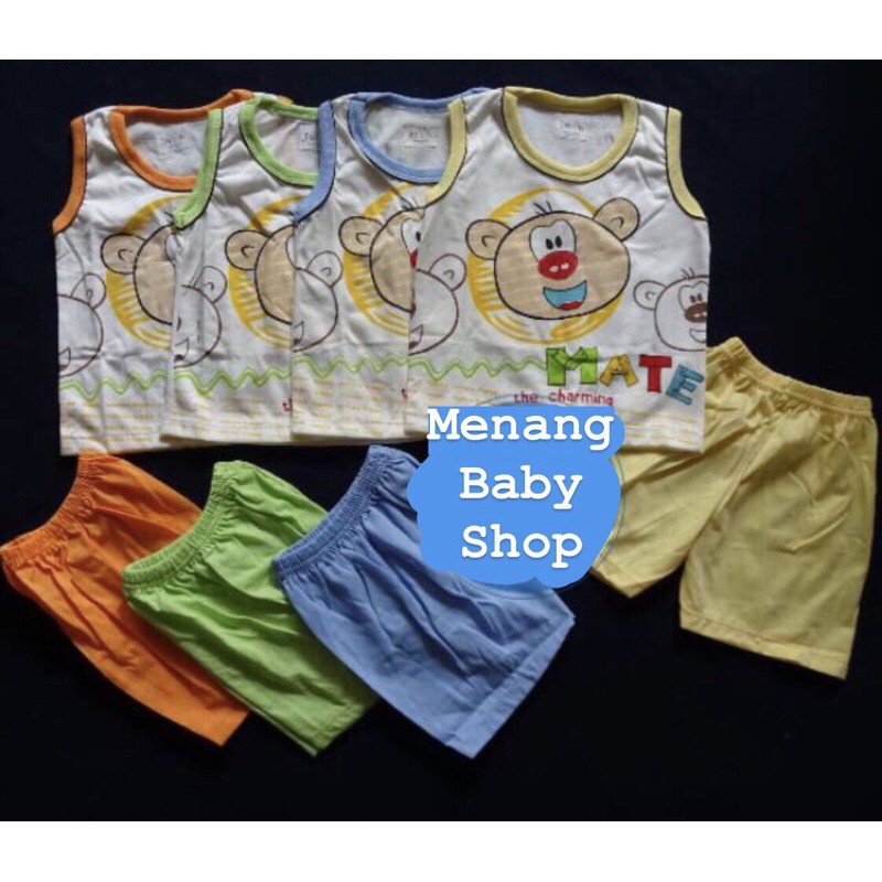 Setelan Baju Bayi Usia 3-18 Bulan Tralala 2205, Kaos Oblong Anak Kutung/Singlet, Murah Berkualitas