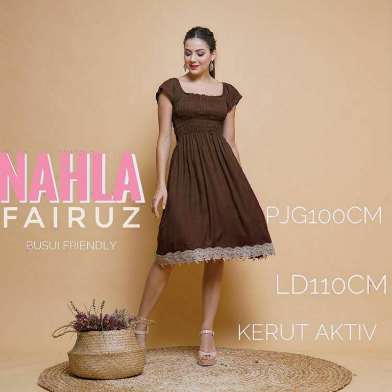 DASTER ARAB DLUSIA TUNIK HANIYAH|| RAYON SUPER GRADE A || RESLETING-Ds Nahla Coklat