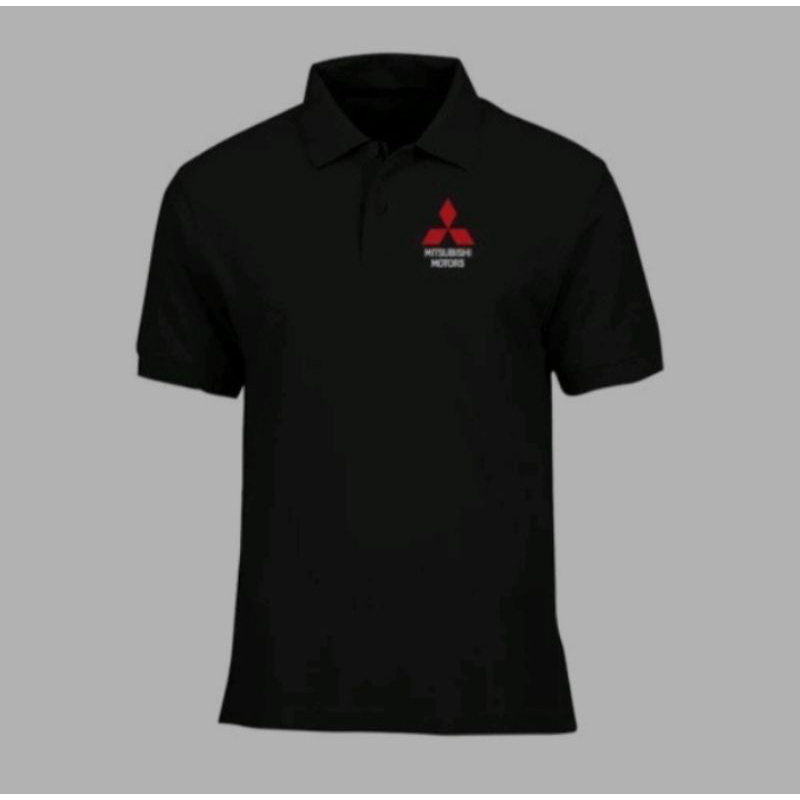 kaos polo Mitsubishi t-shirt polo katun Mitsubishi full bordir bordir