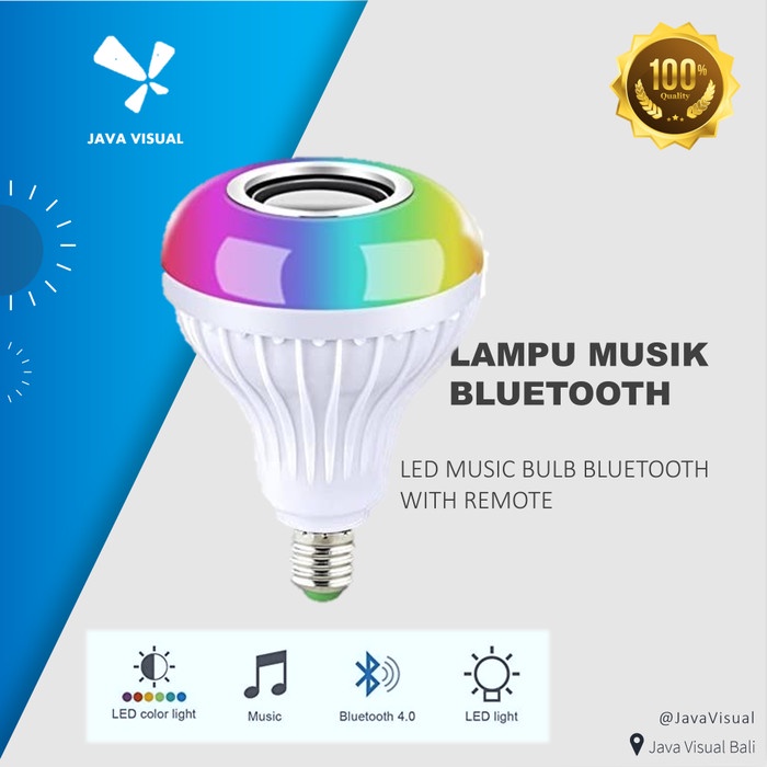 [JaVis] Lampu Bohlam Musik led speaker e27 Disco remote Disko Bluetooth Blutut
