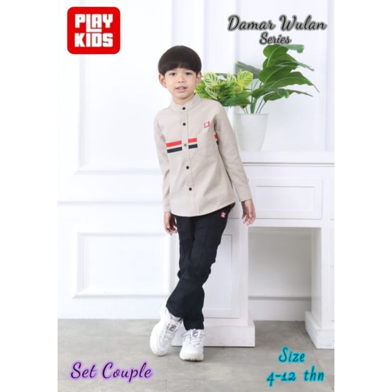 READY Setelan kemeja Couple Damar Wulan Series by Playkids SIZE 4 -12 T*-5