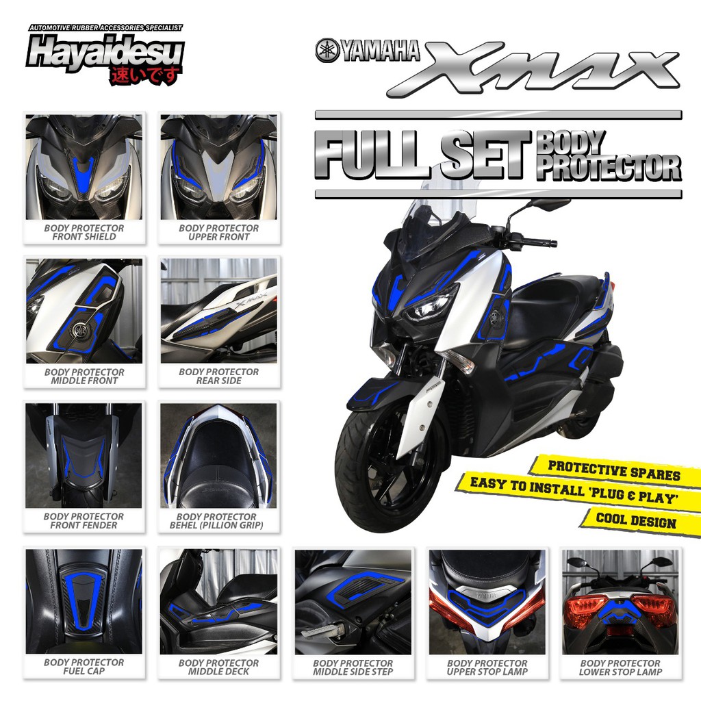 

Hayaidesu Body Protector Yamaha Xmax Aksesoris Decal Variasi Carbon Full Set Package