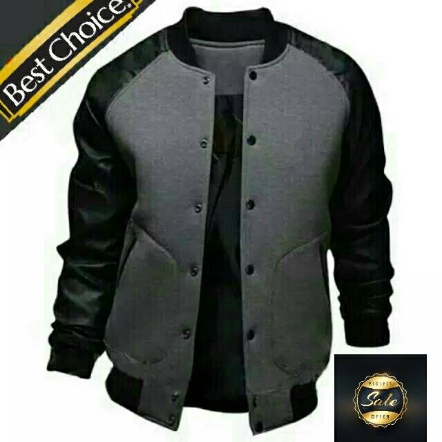 Jaket kulit pria elegan brownie bomber jaket baseball pria model sport kasual fshion 2021keren