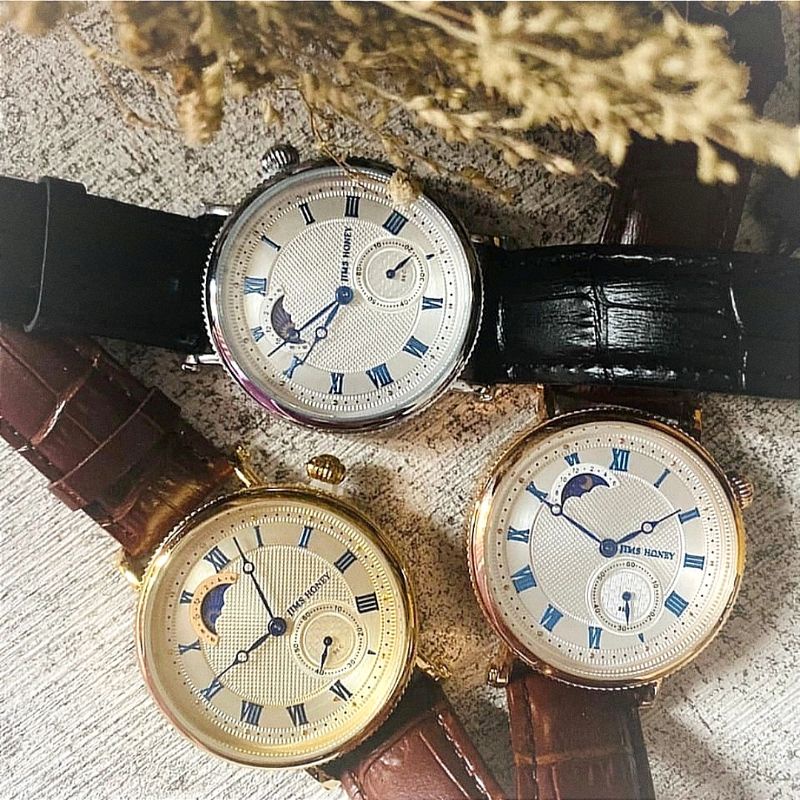 Jam Tangan Cowok Strap Kulit Kalep Analog JIMS HONEY 8314 Arloji Pria Import Anti air Free Box