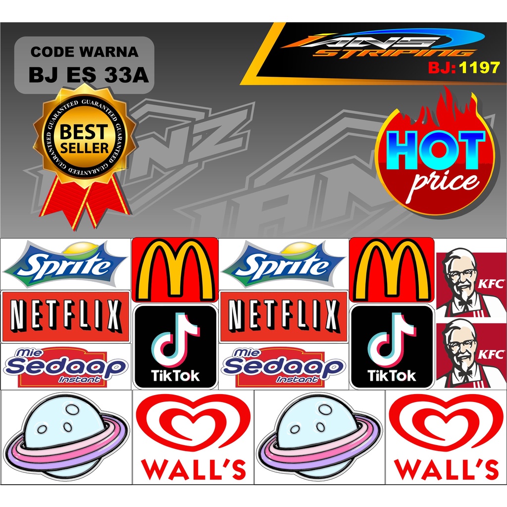 STIKER AESTHETIC LAPTOP HP KULKAS  / STIKER LOGO KFC MCD WALLS SPRITE DLL / STIKER HOLOGRAM