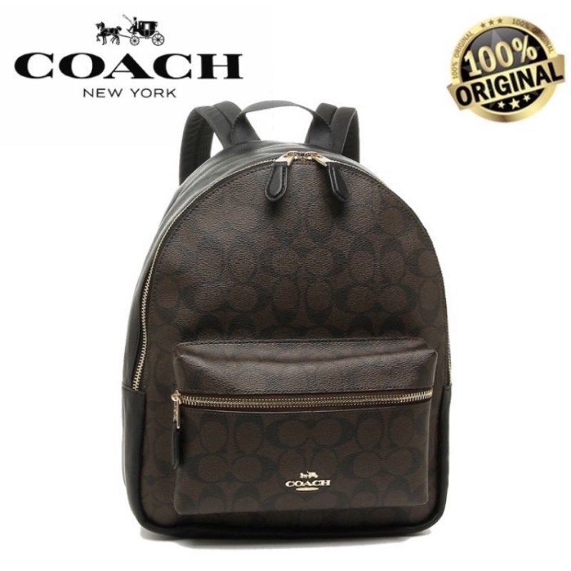 MEDIUM CHARLIE BACKPACK IN SIGNATURE CANVAS (COACH F32200)