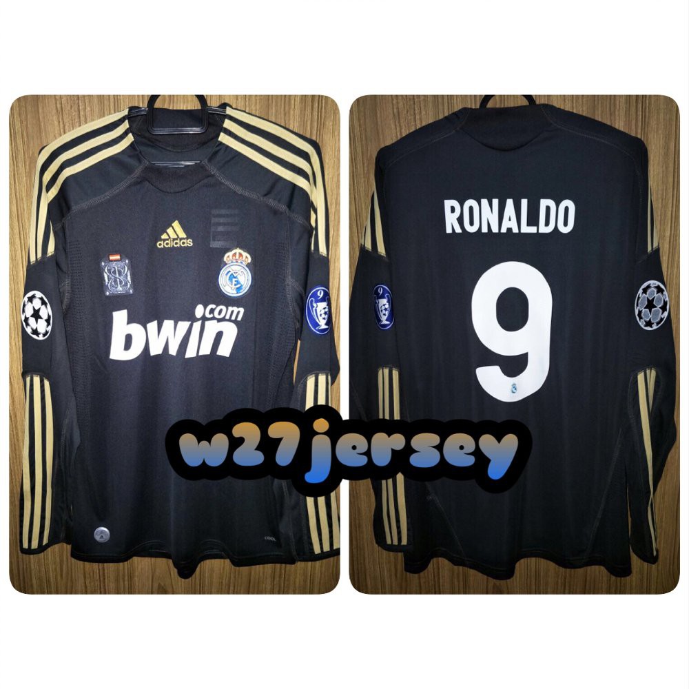 Jersey Real Madrid Away Longsleeve 2009 2010 name player Ronaldo Limited