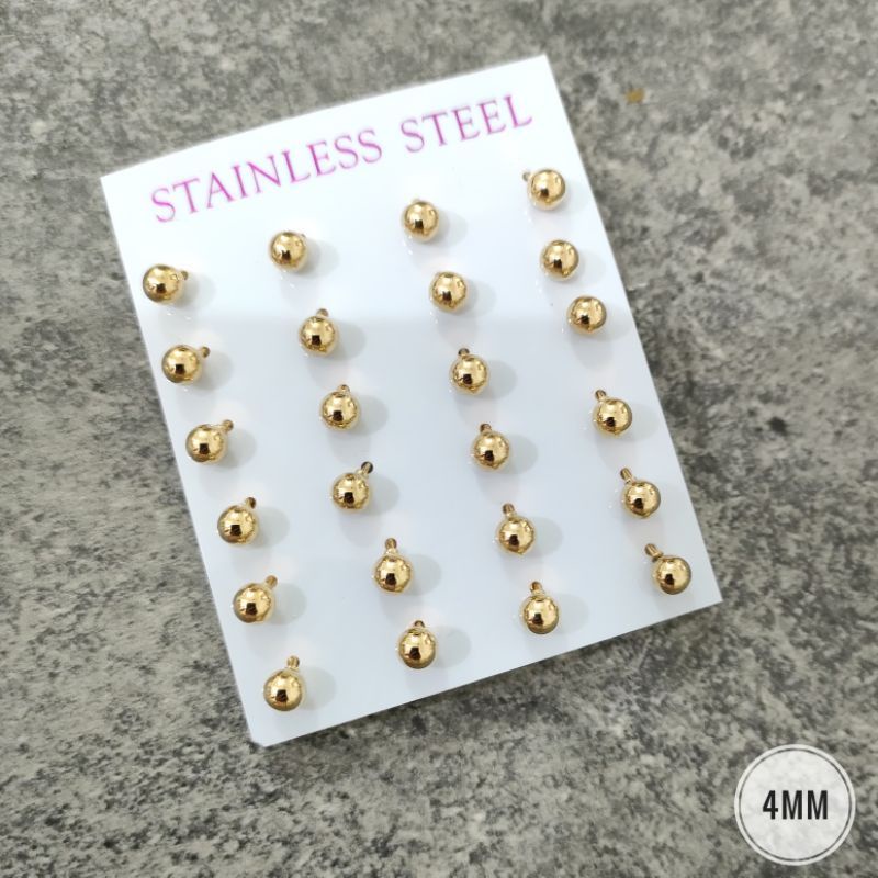 Anting Stud Titanium Lapis Emas