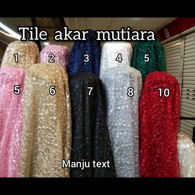 Kain tile akar mutiara / bahan dress,kerudung,gaun,dll