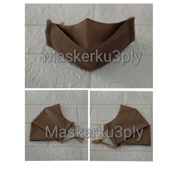 MASKER 3D 3PLY KAIN KATUN KUALITAS PREMIUM + STOPPER