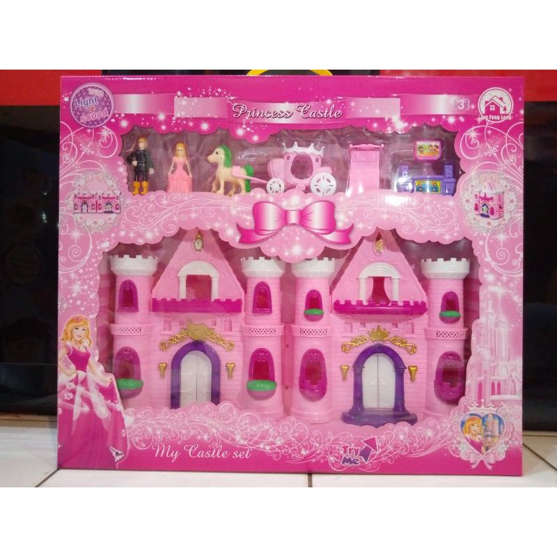 mainan istana barbie musik&lampu