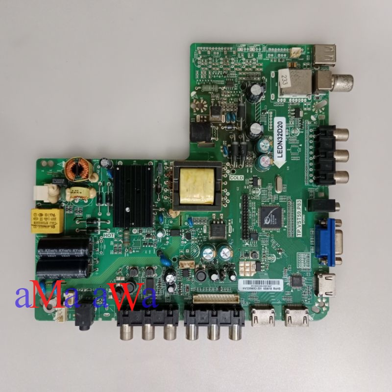 mainboard mb mesin tv led POLYTRON PLD 32D522 modul tv mobo mesin tv polytron led ori