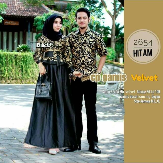 [COD BAYAR DITEMPAT] Gamis syari kebaya modern batik couple gamis muslim busana muslim btc solo