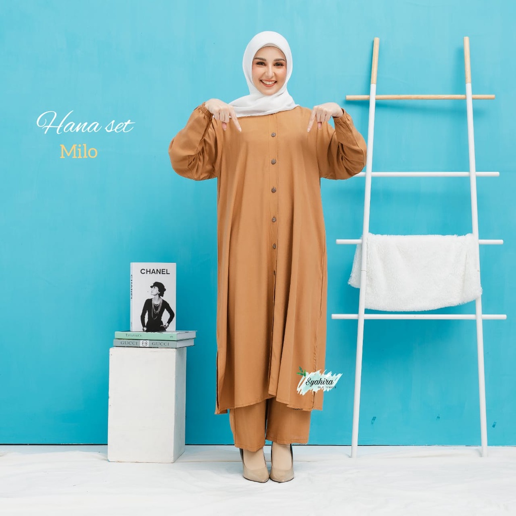 tunik wanita terbaru 2023 one set tunik rayon kekinian