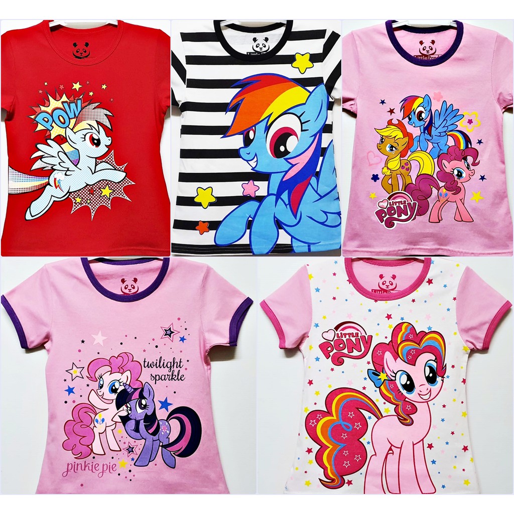  Baju  kaos  anak Cewek usia 1 10 tahun motif Pony Rainbow  