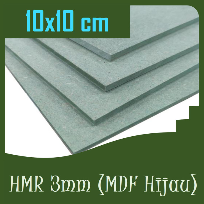 MDF Hijau 3mm 10x10 cm ( isi 12pcs )