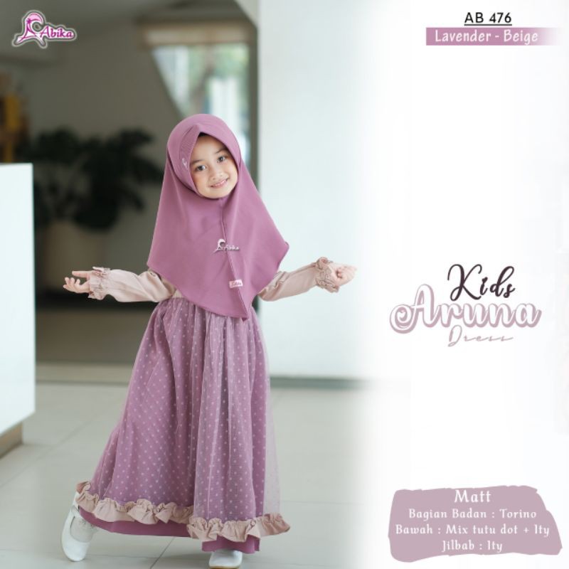 SET ARUNA DRESS ABIKA KIDS gamis tutu