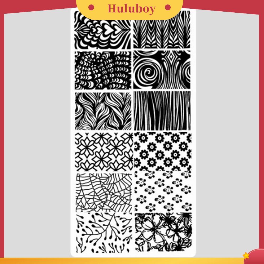 Huluboy Huluboy♡ Plat Stempel Cetakan Kuteks Nail Art Manicure Untuk Wanita