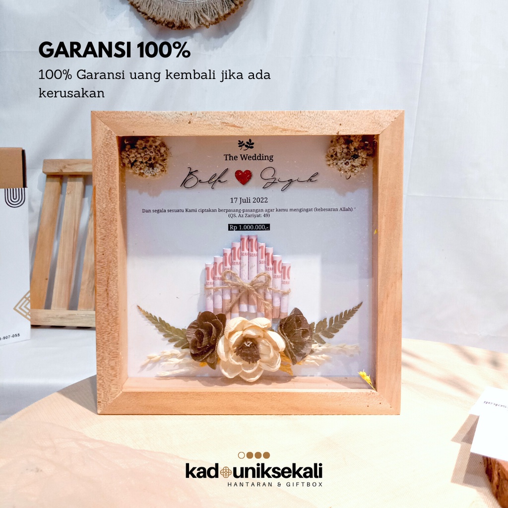 FRAME MAHAR PERNIKAHAN 3D | Hantaran Rustic