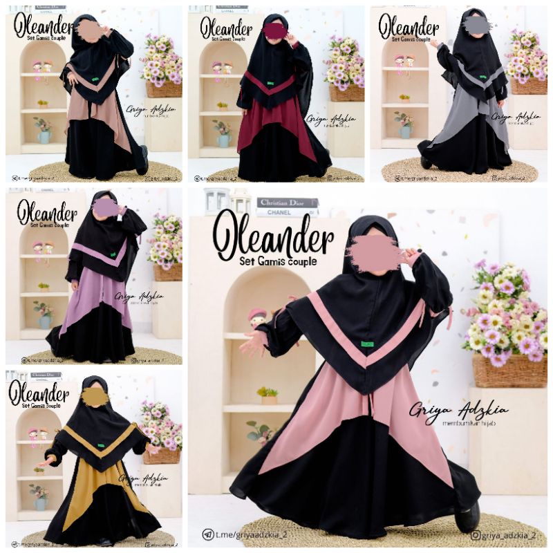 Set gamis syar'i anak gamis anak cantik ready stok untuk 2-3 thn 4-5 thn 6-7 8-9 thn Banat Oalander 