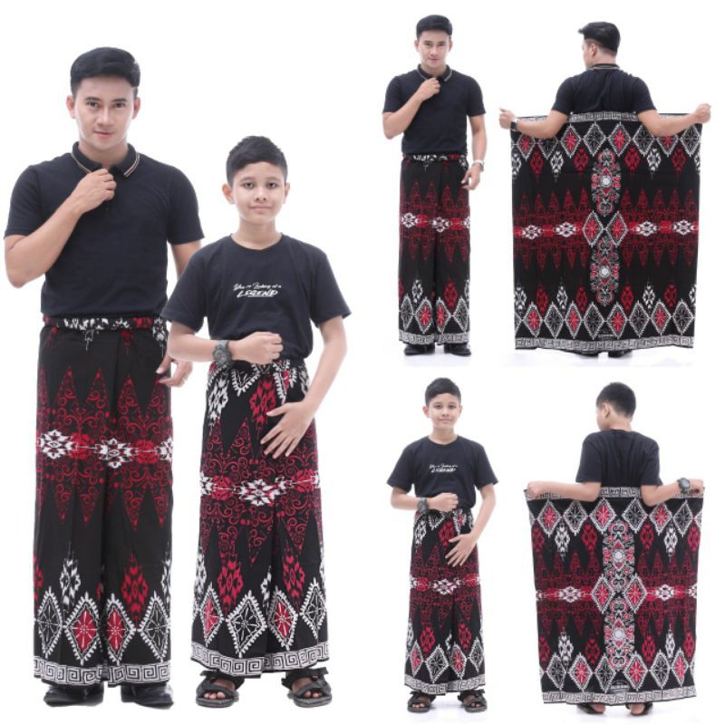 SARUNG COUPLE  BAPAK DEWASA DAN ANAK BATIK CAP LILIN MALAM ASLI MANUAL HANDMADE BUKAN PRINTING