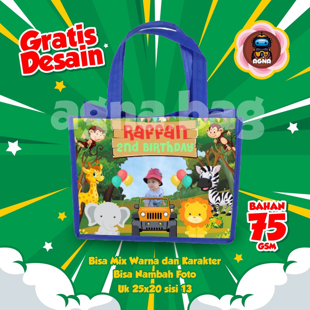 

GOODIE BAG MURAH / TAS ULTAH CUSTOM /TAS ULTAH PROMO/ TAS ULTAH JUNGLE 4