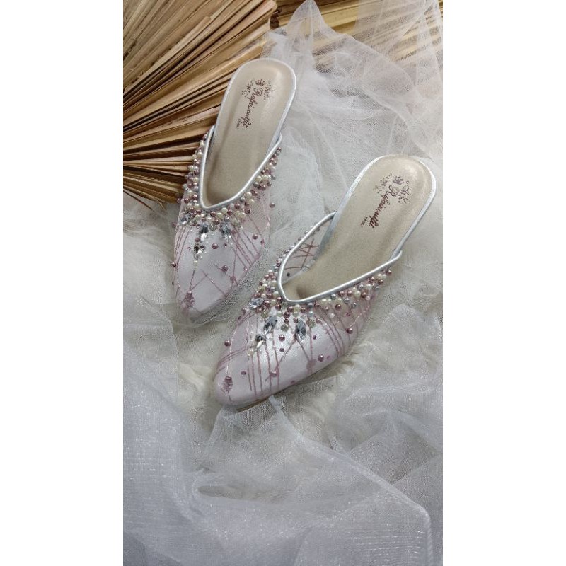 sepatu Yohana purple silver sepatu wanita cantik sepatu  wedding cantik