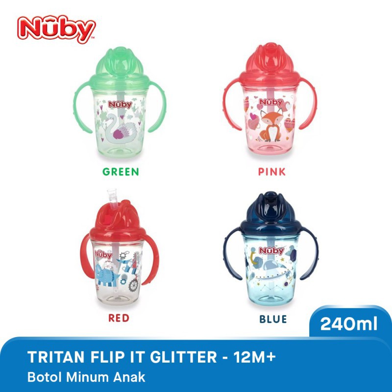 NUBY TRITAN FLIP IT GLITTER - 12M+ / 240ML