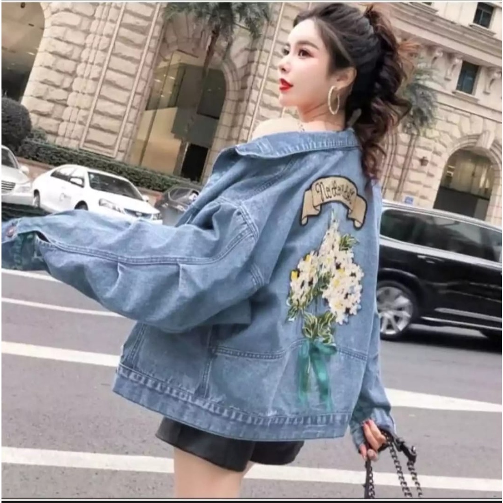 JAKET JEANS BORDIR FLOWER/JAKET JEANS WANITA886