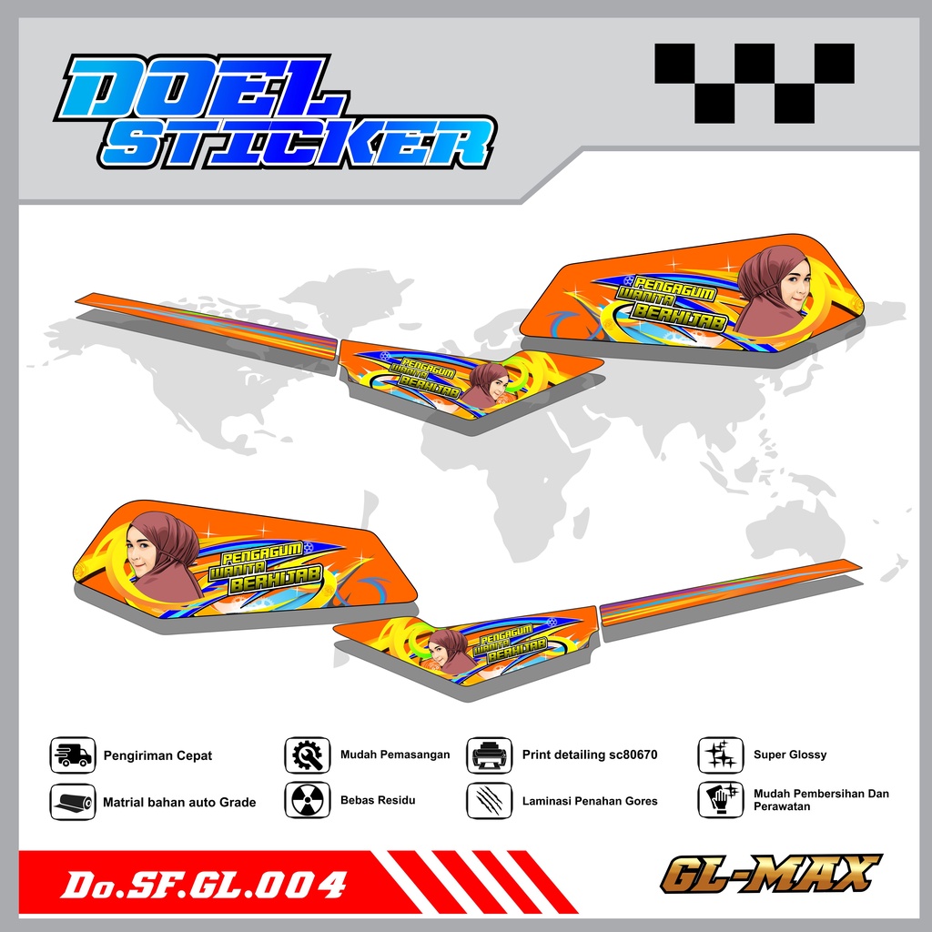 Sticker Striping GL PRO , MAX List Variasi Hologram pelangi,Crome Doel  004