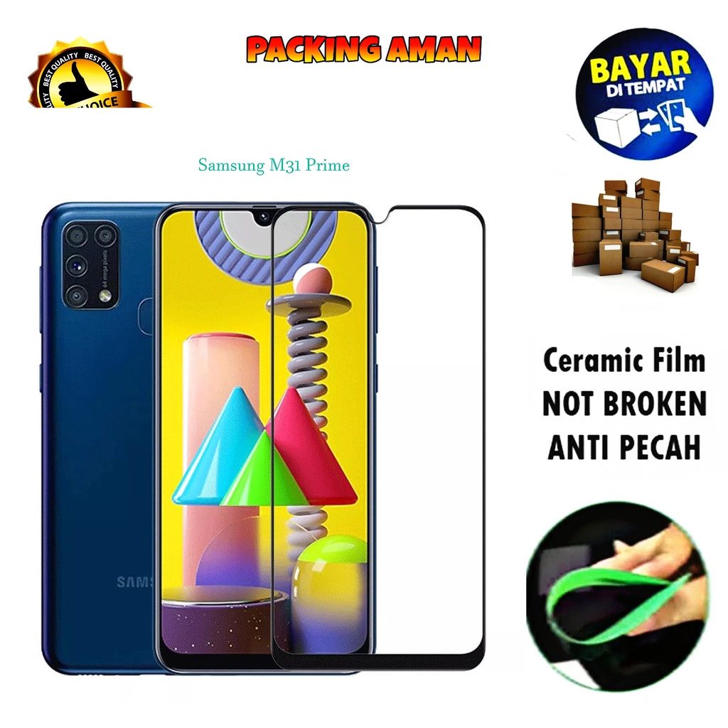 Tempered Glass Samsung Galaxy M31 Prime FULL COVER FULL SCREEN Ceramic Film Anti Gores