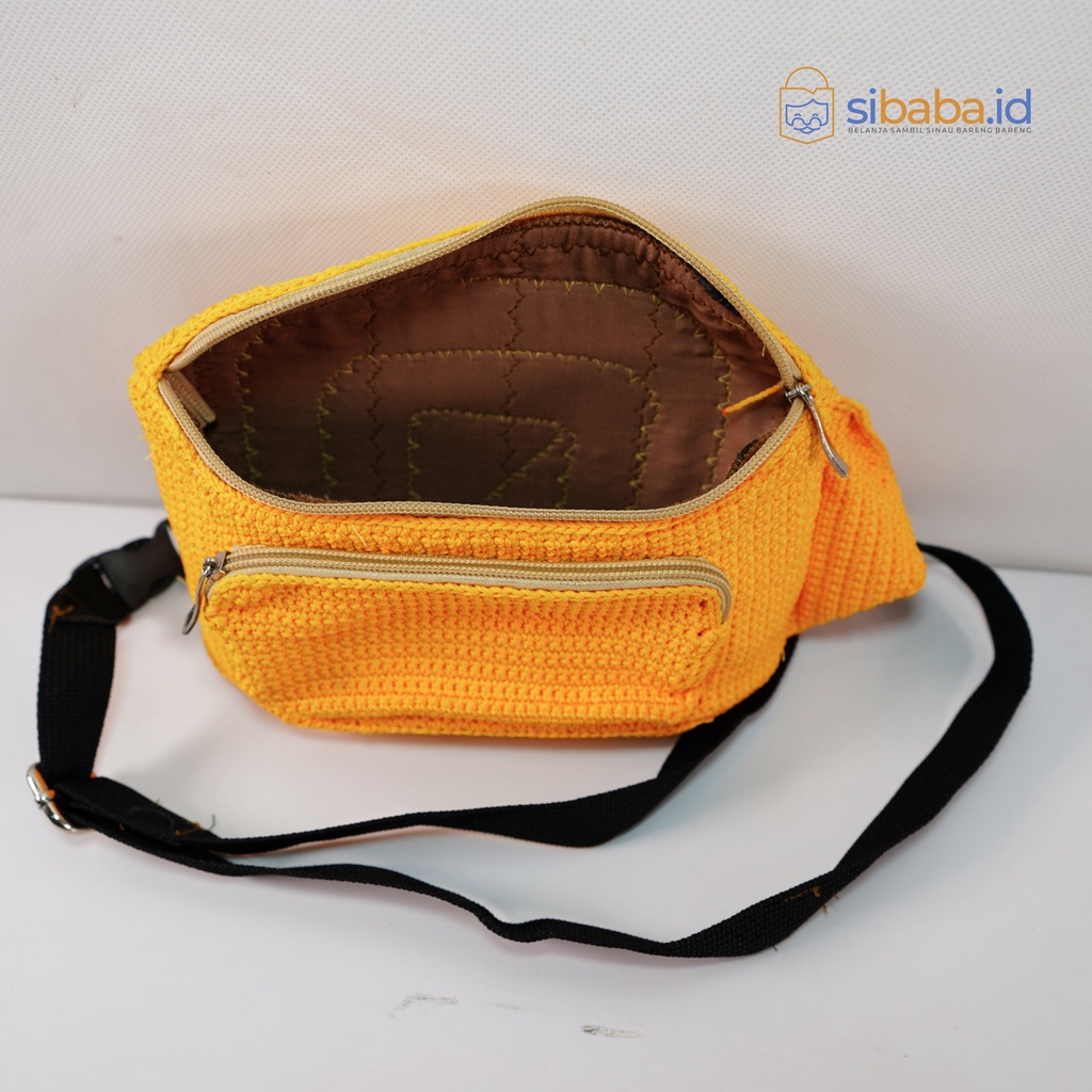 Sibaba.id - Tas Rajut Nilon Dada Kuning Handmade Premium