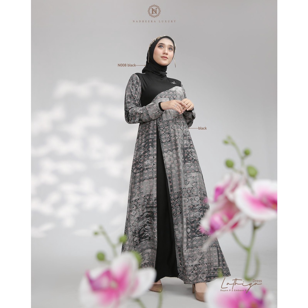 Fashion Baju Muslim Gamis Dress Terusan Premium LATHIYA DRESS by NADHEERA LUXURY