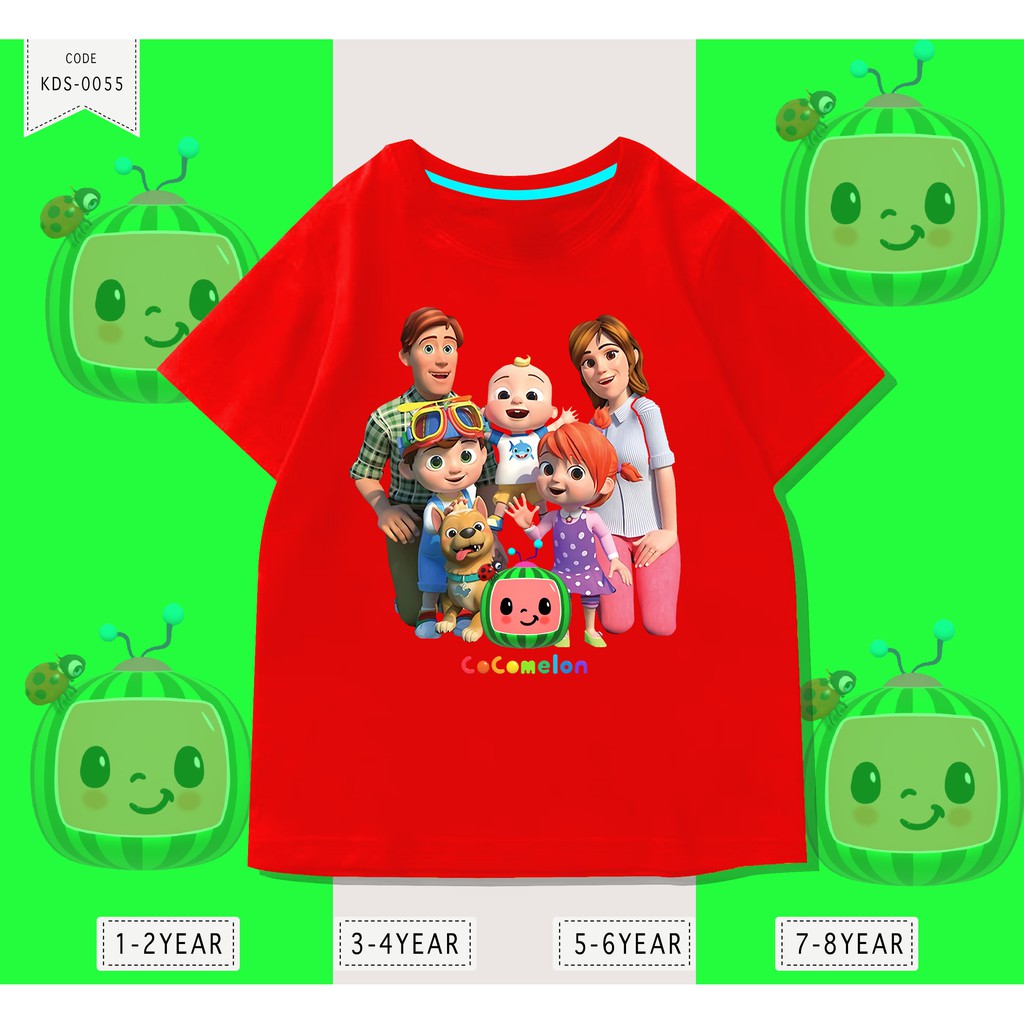 KAOS ANAK-ANAK / COCO MELON FAMILY / REAL PICTURE 100% BAHAN COMBED 24S