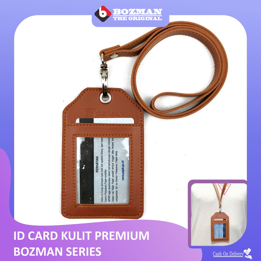 Bozman ID Card Holder Kulit Premium Nametag