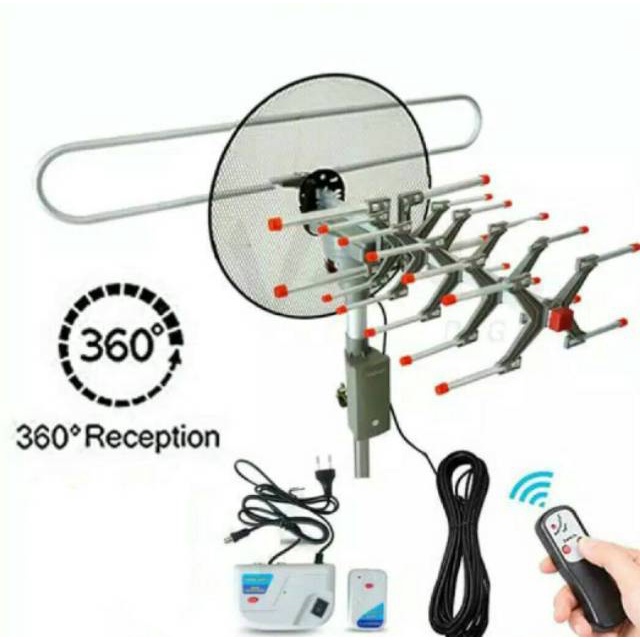 ADVANCE Antena TV Remote AA 830 / Antene Digital AA830 rotasi 360° plus Booster , remot Antenna Mode