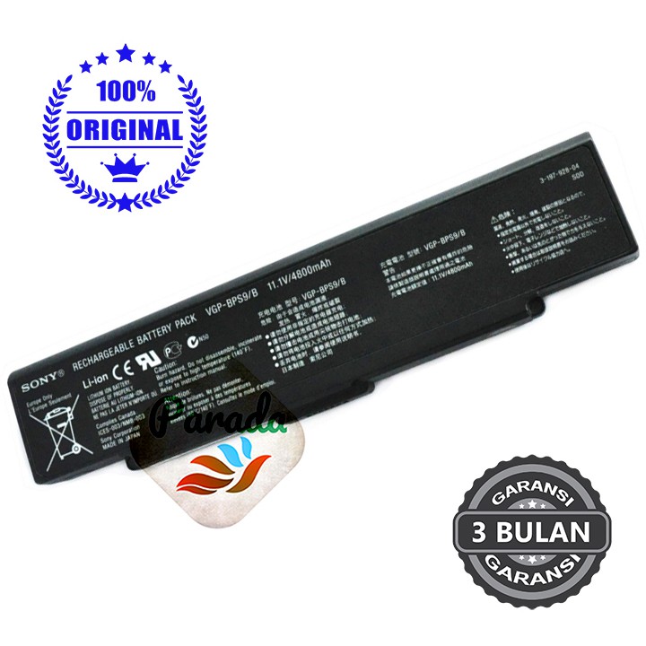 Baterai / Batre Laptop Sony BPS9 VGN-AR VGN-CR VGN-NR Ori