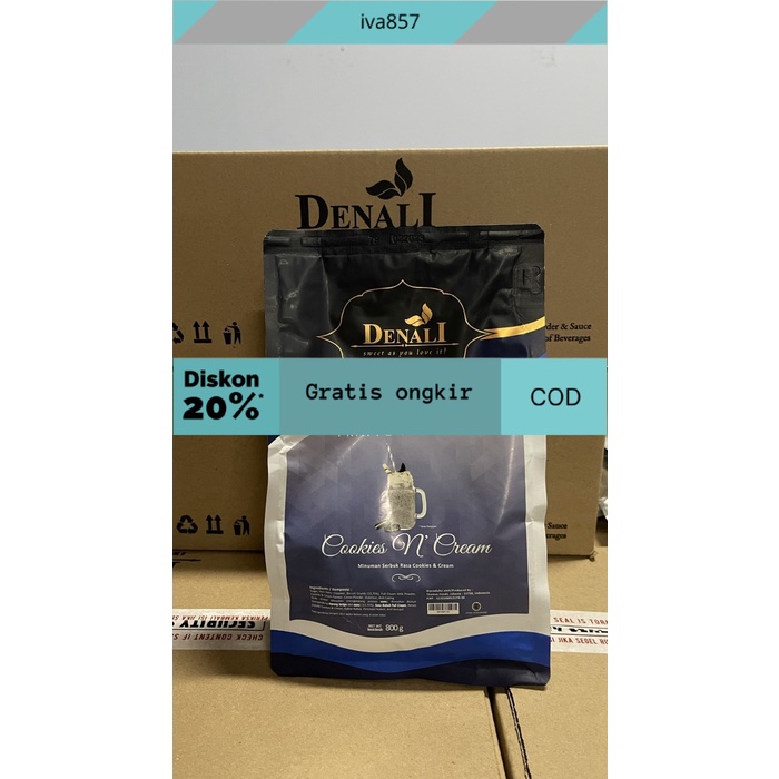 

PROMO Denali Cookies & Cream Powder GRATIS ONGKIR