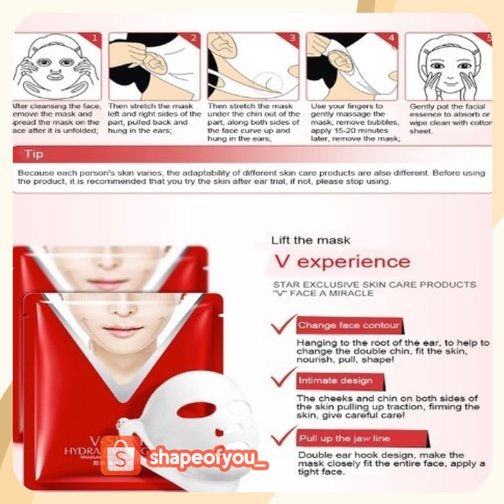 MASKER WAJAH V Shaped Facial Sheet Mask masker wajah tirus masker korea