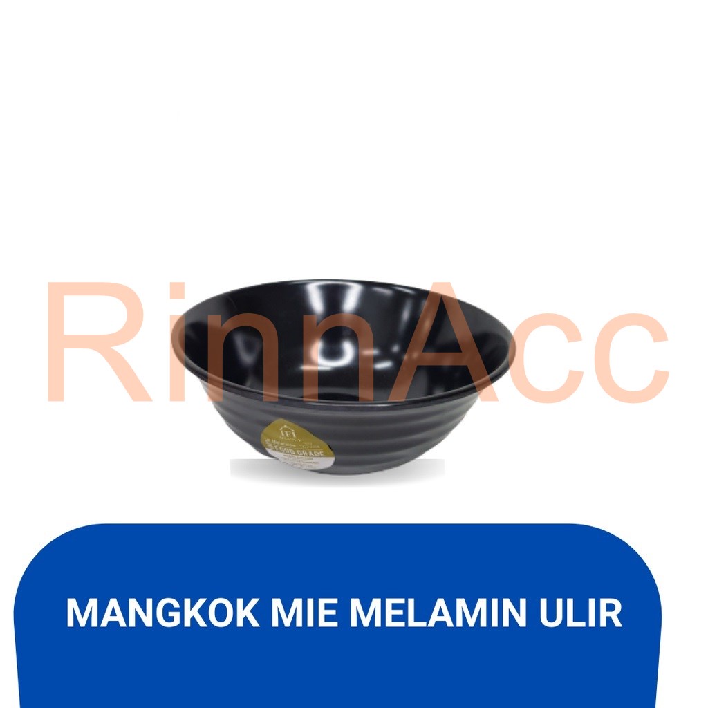 Mangkok Mie Ulir 6 Inch IFI 4306 By Glori Melamine / Mangkok Mie Ayam Melamin / Mangkuk Makan Bakso Soto / Hitam Putih