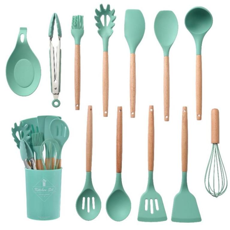 Ready Peralatan Masak Silikon Utensil Silicone Utensil Set 11 Pcs Sutil